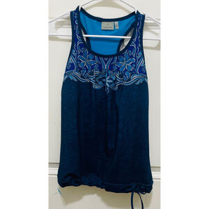 Athleta Bathing Suit Tank Top Racerback‎ Power Sport Lycra Blue Print XS